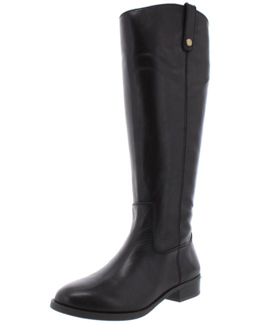 INC Black Fawne Leather Wide Calf Riding Boots