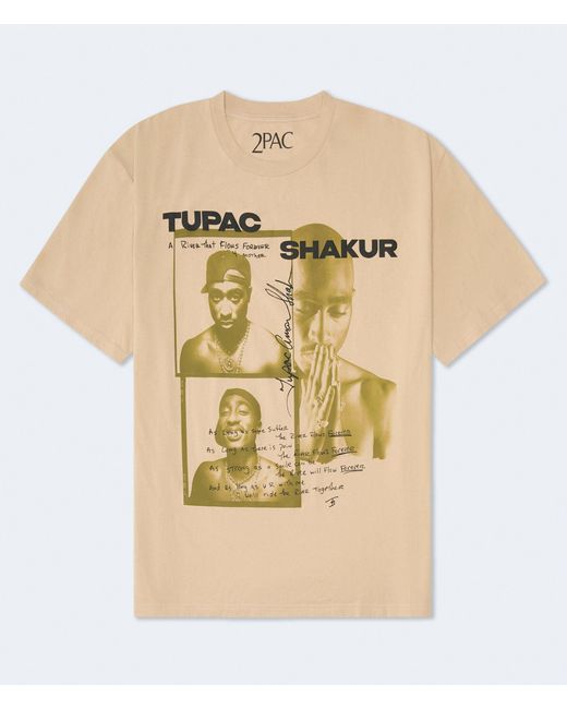 Aéropostale Natural Tupac River Flows Forever Relaxed Graphic Tee for men