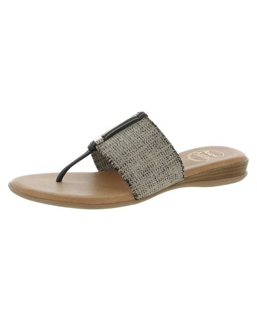 Andre Assous Brown Nice Woven Ombre Slip On Thong Sandals