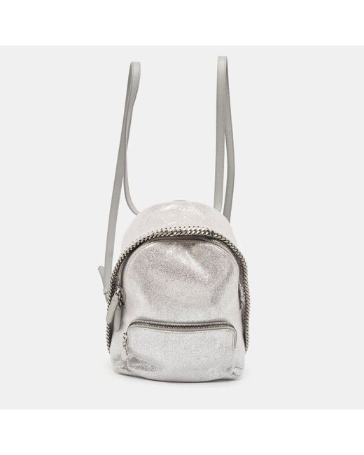 Stella McCartney White Faux Leather Falabella Backpack