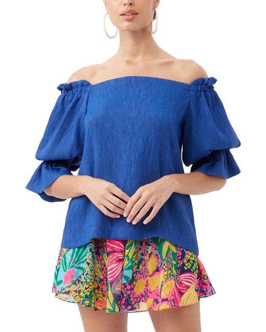 Trina Turk Antu Top in Blue | Lyst