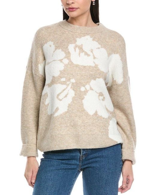 Vince Camuto Natural Flower Motif Sweater