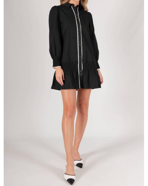 Before You Black Poplin Button Up Dress
