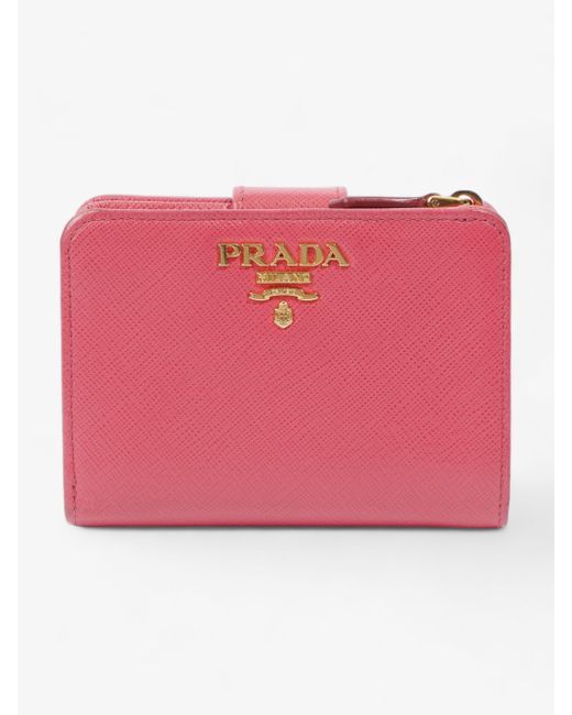 Prada Pink Wallet Saffiano Leather