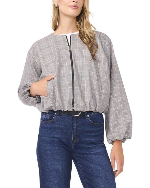 Vince Camuto Blue Cropped Bubble Jacket