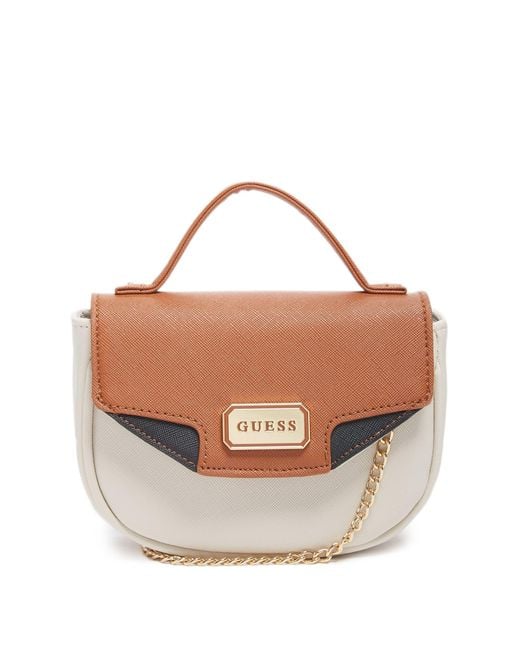 Guess Factory Nora Mini Top Handle Crossbody in Natural Lyst