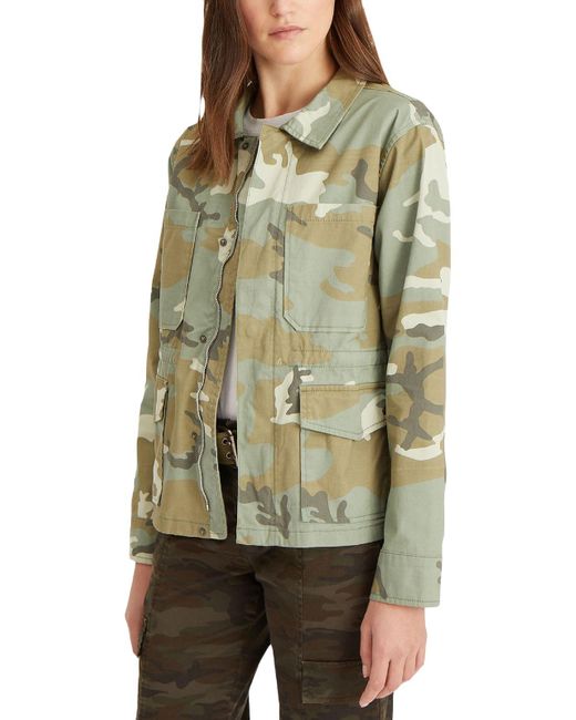 Sanctuary Camo Twill Utility Jacket in Green Lyst