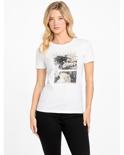 Guess White Eco Karol Graphic Tee