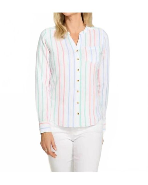 Fdj White Monte Carlo Stripe Top