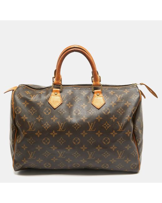 Louis Vuitton Brown Monogram Canvas Speedy 35 Bag