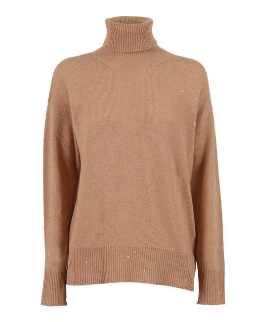 Lorena Antoniazzi Brown Knit Turtleneck