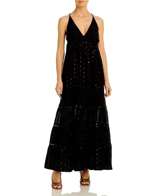 PQ Swim Black Amelie Cotton Long Maxi Dress