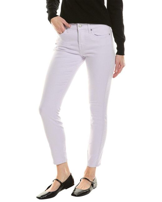 7 For All Mankind Black Gwenevere Light Lilac Ankle Skinny Jean