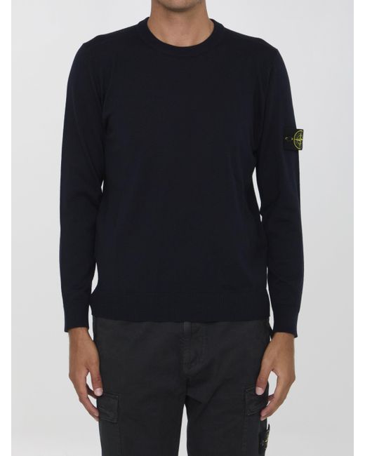 Stone Island Wool Jumper in Blue for Men Lyst