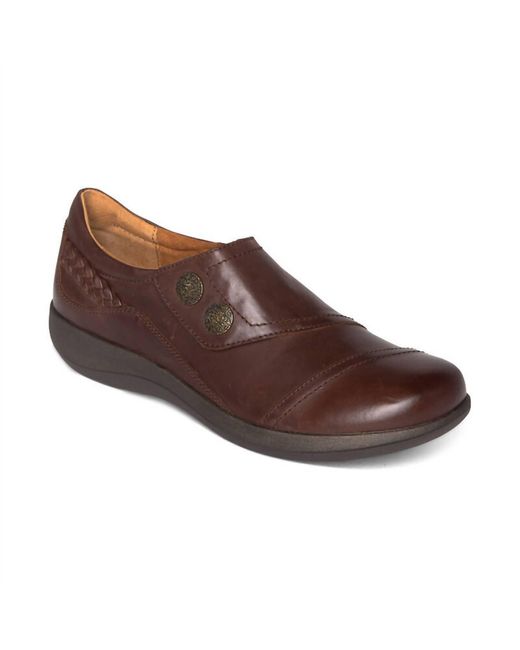 Aetrex Brown Karina Monk Shoes