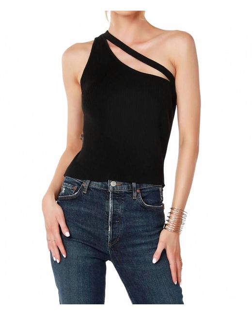 Bobi Black One Shoulder Strap Top