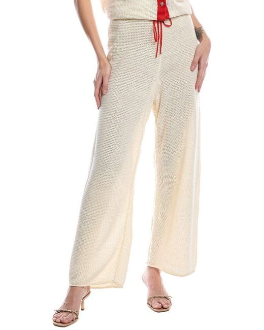 Onia Natural Drawstring Linen Pant