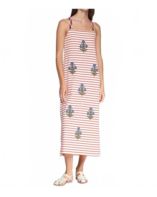 Vilagallo Pink Nautically Floral Midi Dress
