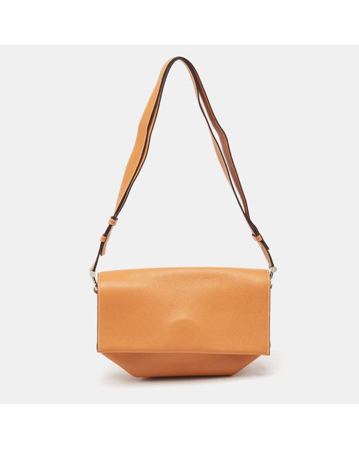 Hermès Orange Toffee/lime Taurillon Novillo Leather Opli 28 Bag