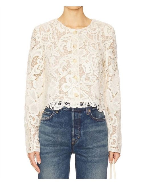 Ulla Johnson Blue Caris Lace Jacket