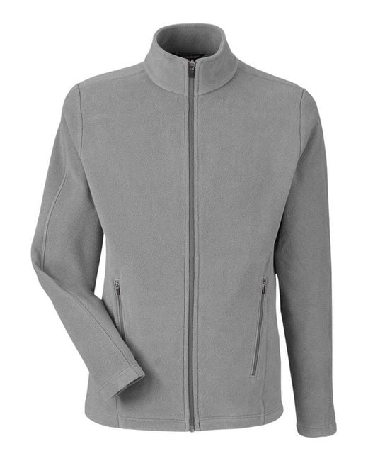 Devon & Jones Gray Crownlux Performance Fleece Full-Zip Jacket for men