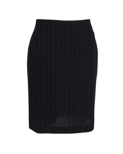 Max Mara Black Striped Knee-length Skirt