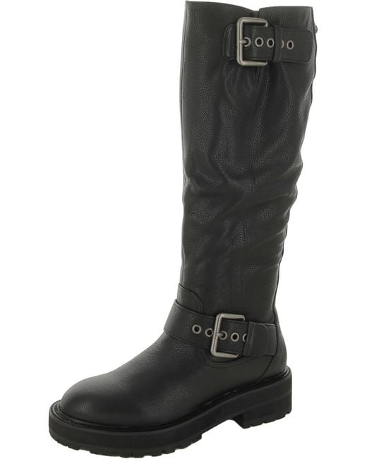 Kurt Geiger Black Hackney Leather Knee-high Boots