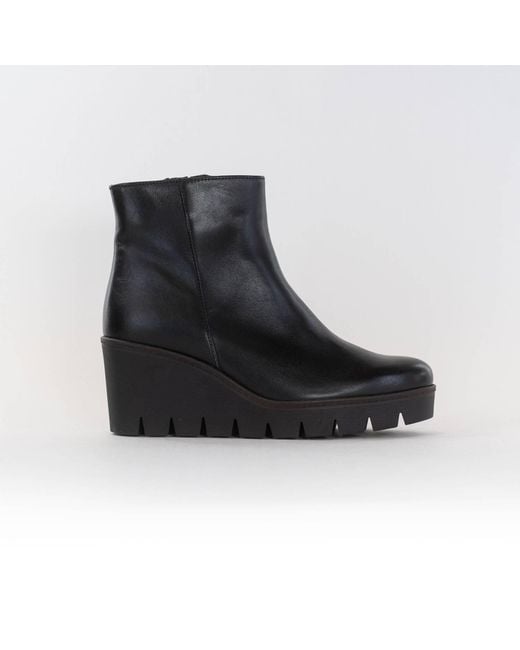 Gabor Black Wedge Ankle High Boots