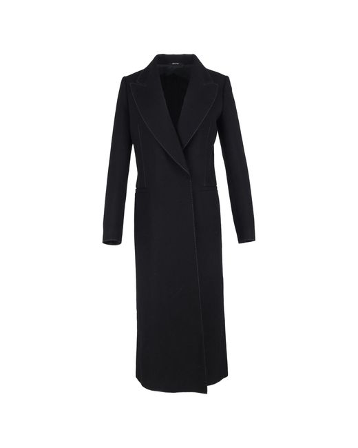 Maison Margiela Black Visible Stitch Maxi Coat
