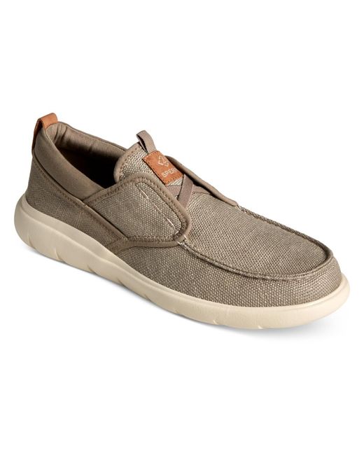 Sperry Top-Sider Brown Captain Boat Canvas Slip On Boat Shoes for men