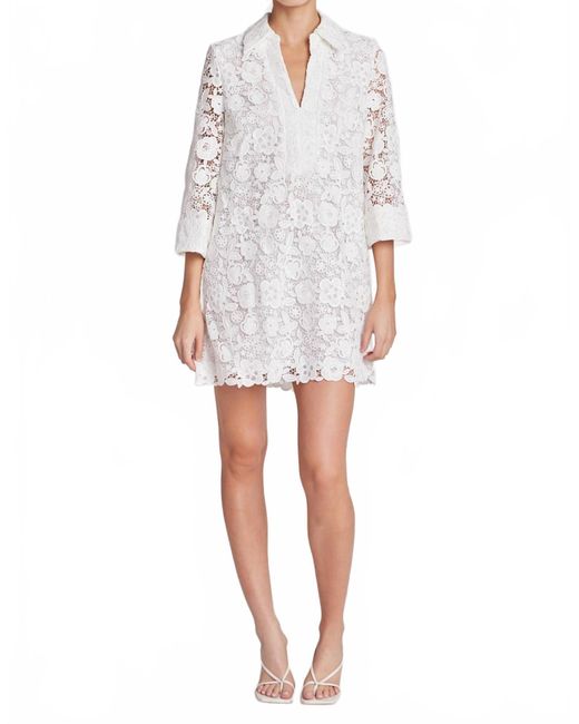 English Factory White Guipure Lace Mini Dress