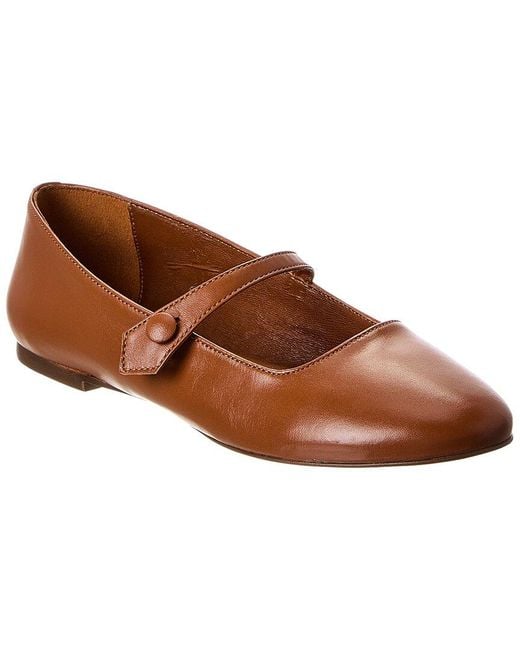M by Bruno Magli Brown Sofia Leather Flat