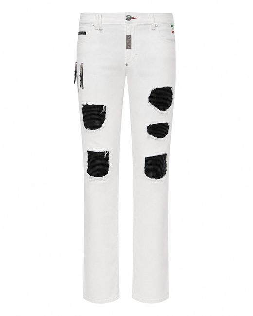 Philipp Plein White Rock Star Fit Jeans Basic for men