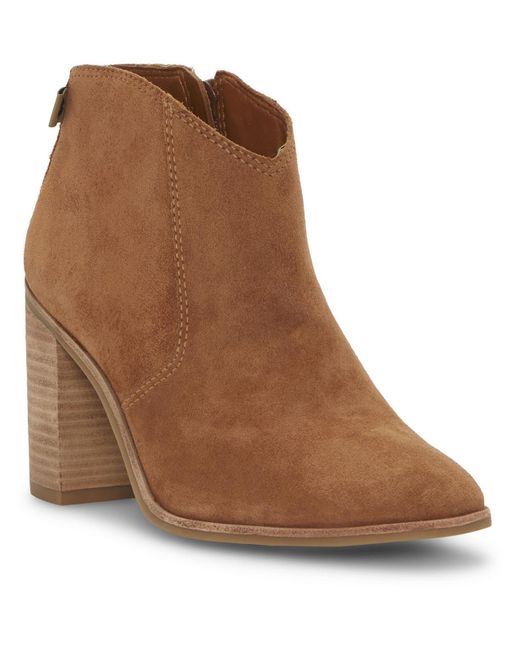 Lucky Brand Brown Pellyon Suede Almond Toe Ankle Boots