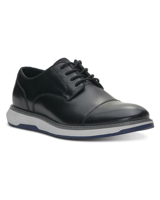 Vince Camuto Black Stellen Leather Derby Shoes for men