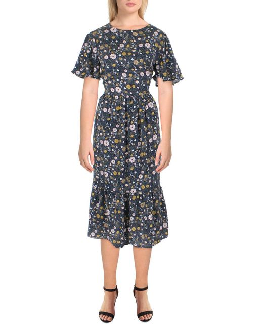 Barbour Betony Floral Long Maxi Dress in Blue | Lyst