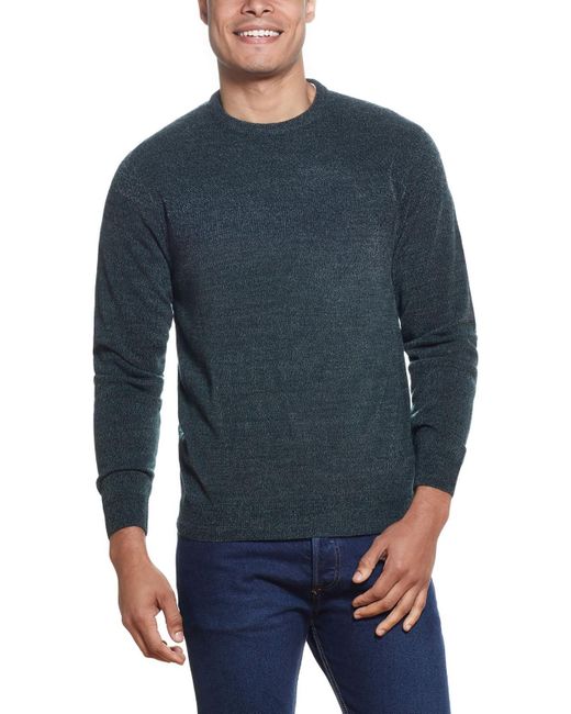 Weatherproof Blue Long Sleeve Cozy Crewneck Sweater for men