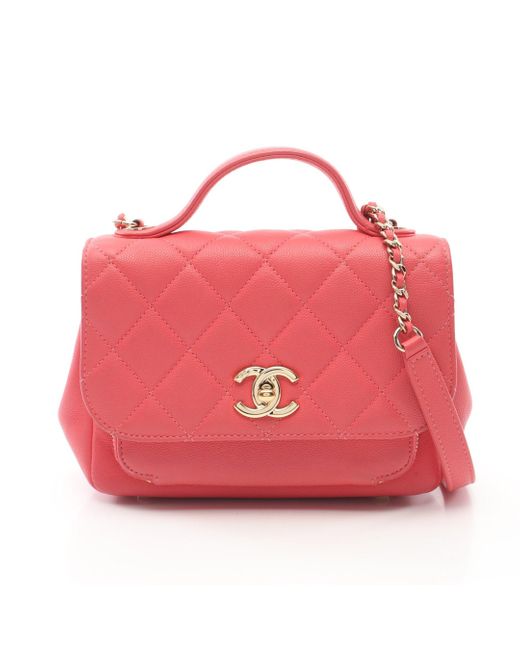 Chanel Pink Matelasse Affinity Small Chain Shoulder Bag Caviar Skin Gold Hardware 2way