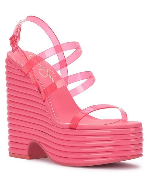 Jessica Simpson Pink Cholena Strappy Buckle Platform Sandals