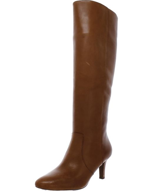 Lauren by Ralph Lauren Brown Caelynn Leather Tall Knee-high Boots