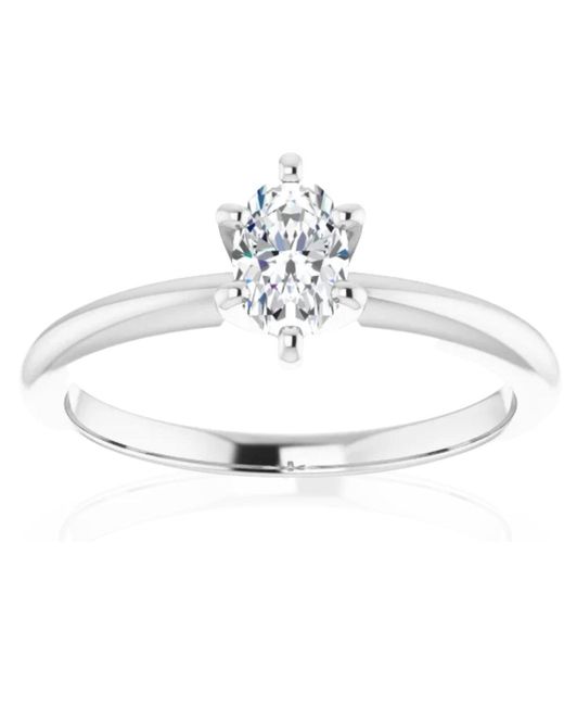 Pompeii3 1/3ct Oval Lab Grown Diamond Solitaire Engagement Ring 14k White Gold