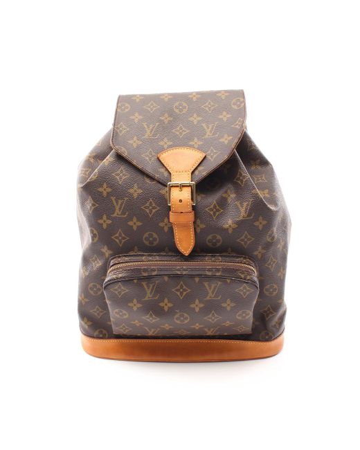 Louis Vuitton Gray Montsouris Gm Monogram Backpack Rucksack Pvc Leather