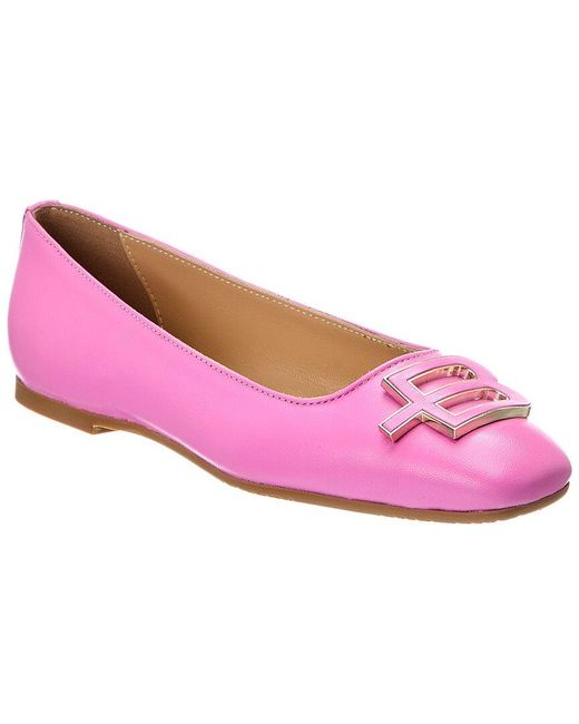 Baldinini Pink Leather Ballet Flat