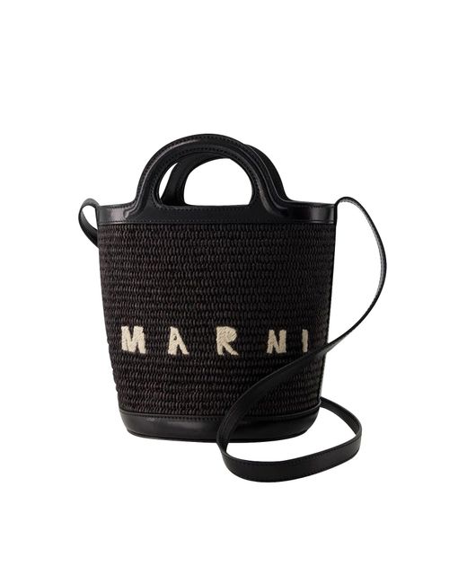Marni Black Tropicalia Mini Bucket Bag - - Cotton