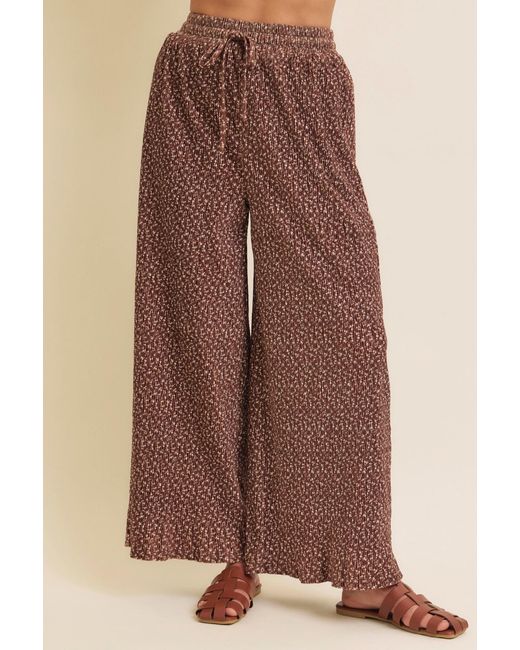 In February Brown Floral Fever Velvet Pants