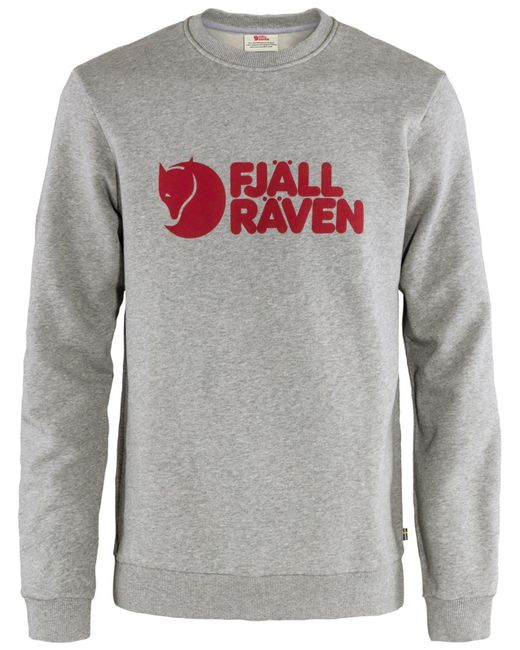Fjallraven Gray Crew Neck Graphic Sweatshirt for men