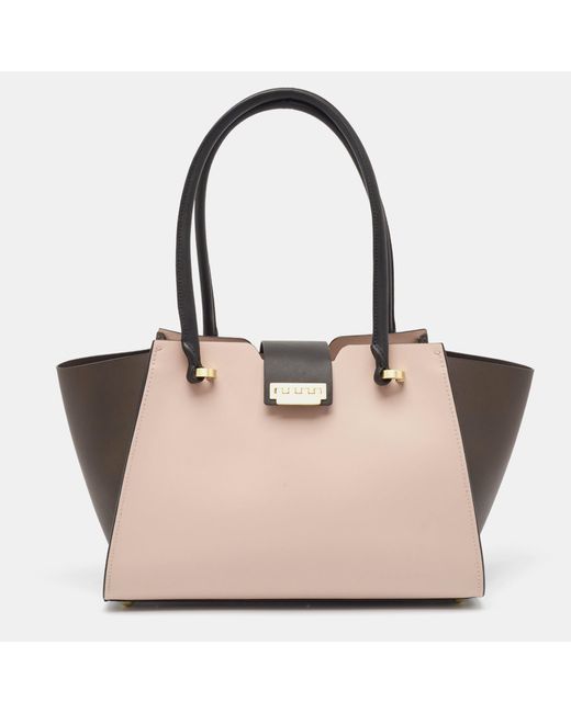 Zac Posen Natural /old Rose Leather Eartha Tote