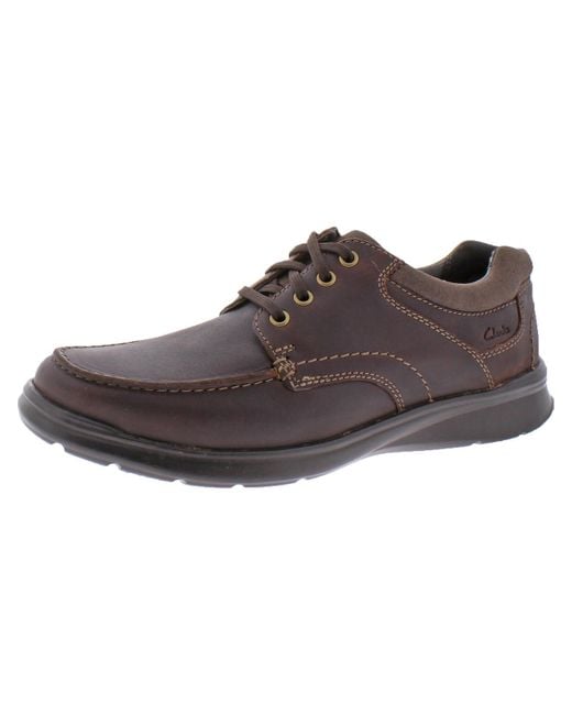 Clarks Cotrell Edge Leather Moc Toe Oxfords in Brown for Men Lyst