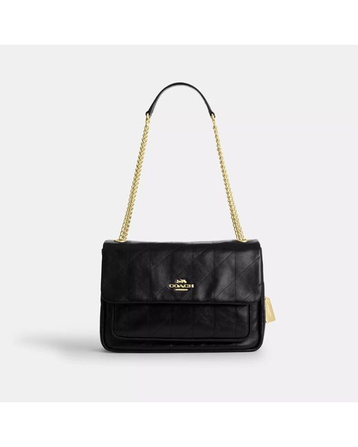 COACH Black Elodie Crossbody Bag With Quilting
