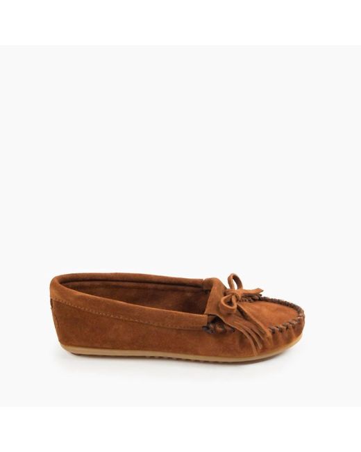 Minnetonka Brown Kilty Hardsole Moccasin